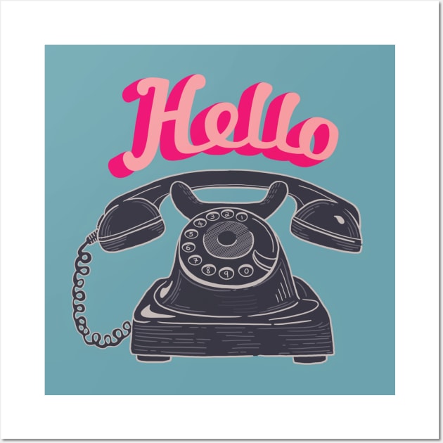 Vintage Telephone Wall Art by SuperrSunday